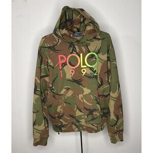 Polo Ralph Lauren Men's Sz L Large 1992 Double Knit Camo Hoodie Sweatshirt